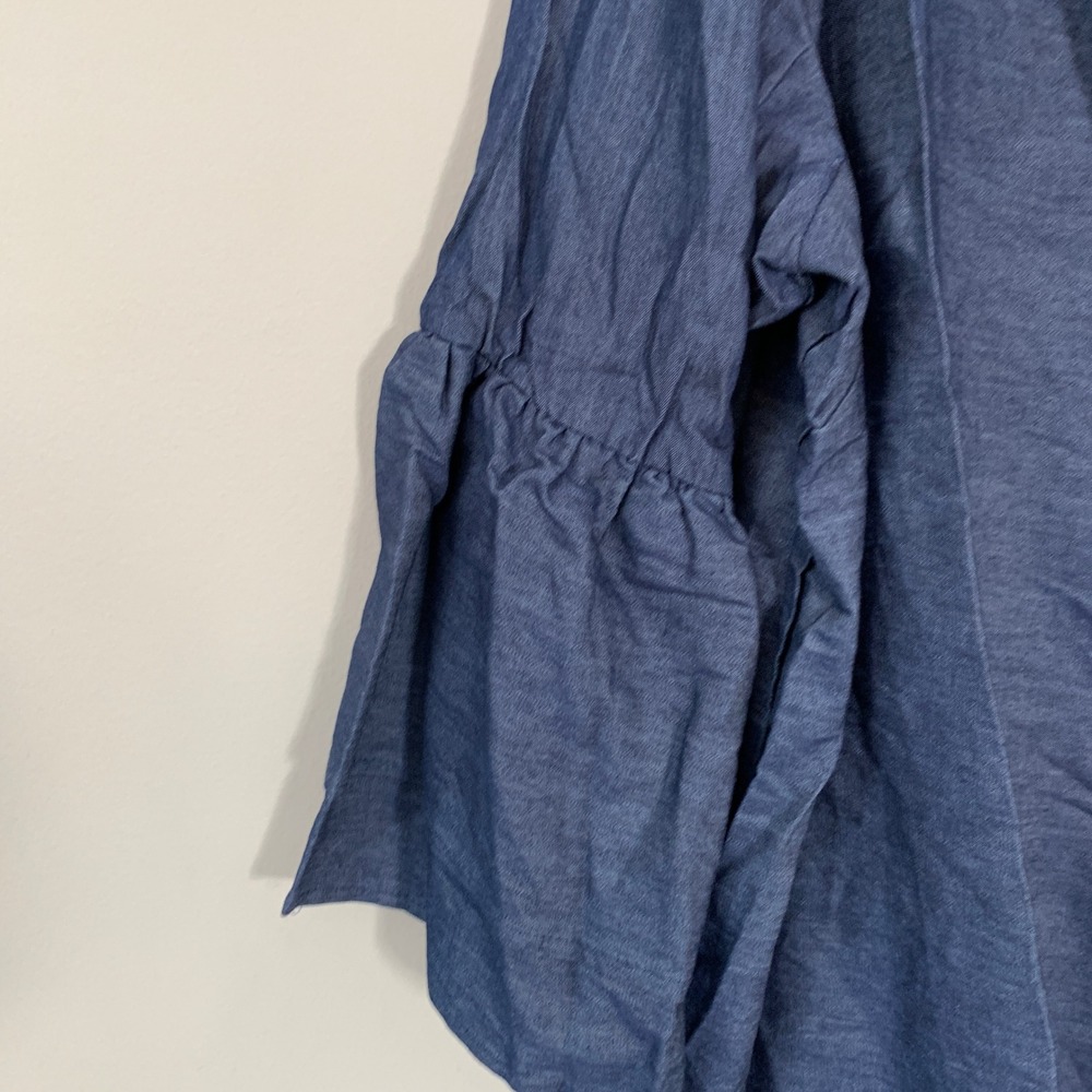 NEW Westport Dressbarn‎ Blue Chambray Embroidered Floral Shift Dress 24W - Picture 3 of 9
